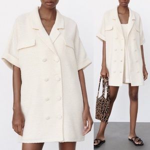 Zara Oversized Double breasted blazer shirt dress